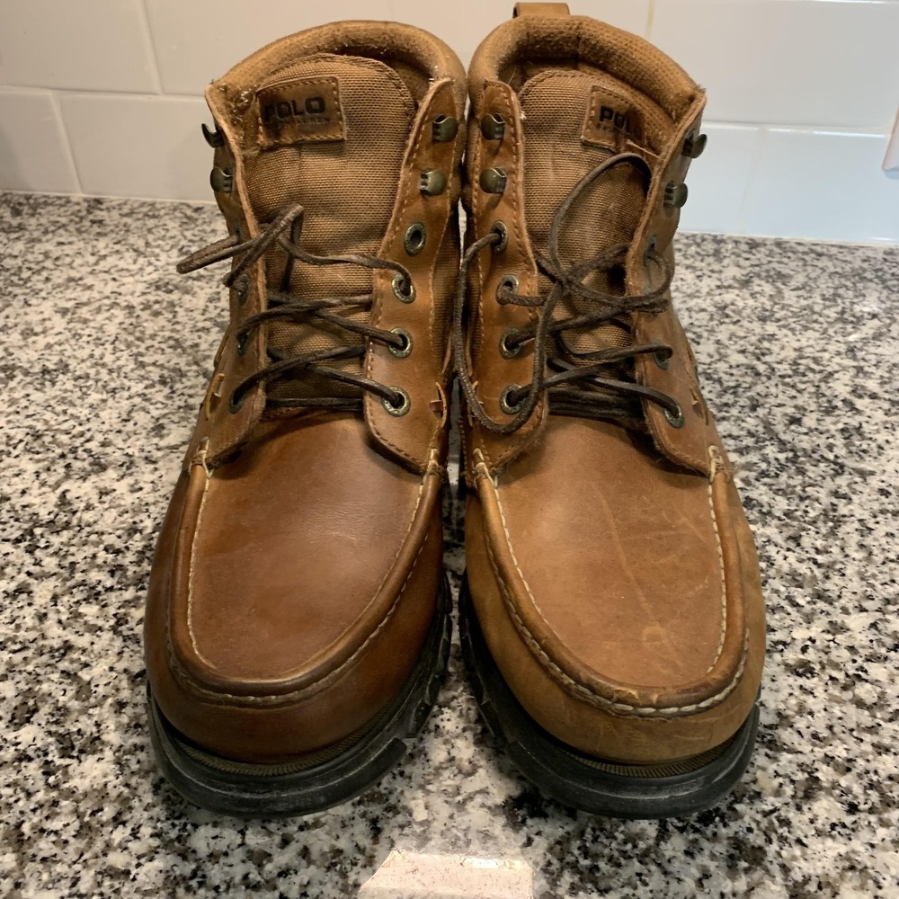 Polo Ralph Lauren Boots Mens Size 13 D Leather Combat Hiking MC4852 Ranger Moc - Picture 5 of 13